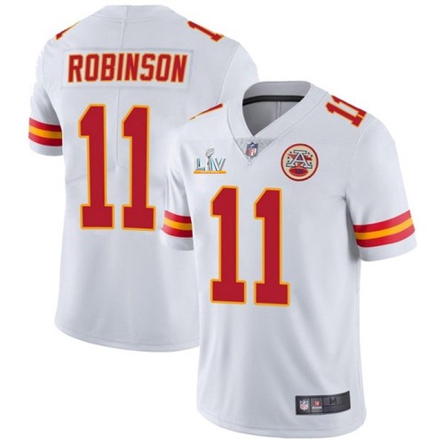 Men's Kansas City Chiefs #11 Demarcus Robinson White NFL 2021 Super Bowl LV Stitched Jersey